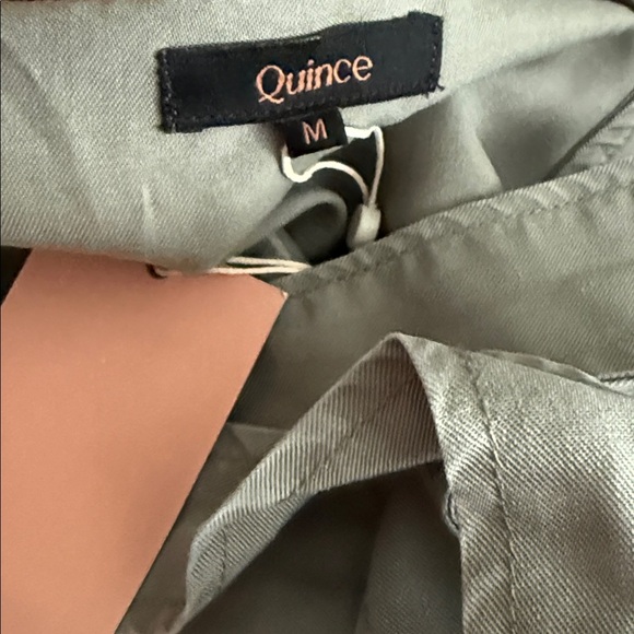 Quince Vintage Wash Tencel Dress Sz M NEW Olive Green Belted Back - Picture 4 of 4